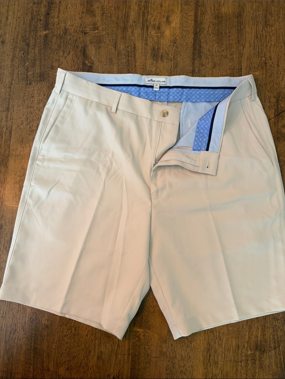 Peter Millar Beige Performance Golf Shorts